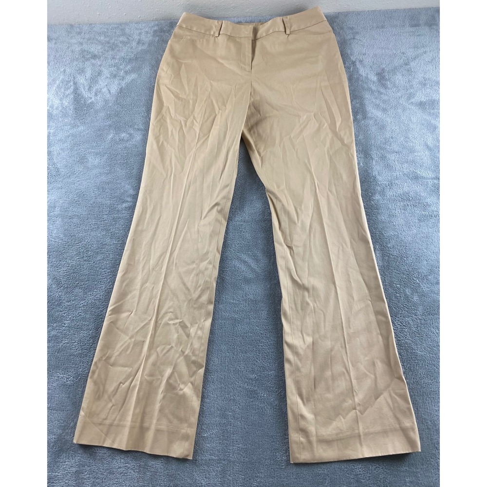 Anne Klein Womens Tan Stretch Dress Pants Khaki Bootcut Professional Trousers 10